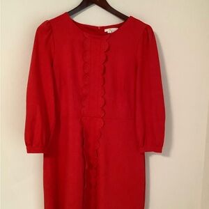 Boden Vibrant Red Long Sleeve Dress